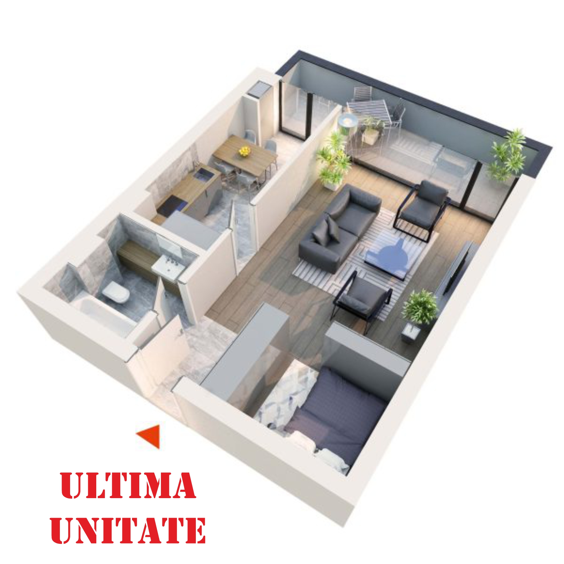 Apartament Studio tip 1F1” | Balcon | Etaj 4 și 6 | Corp C7 C8 | Faza 2