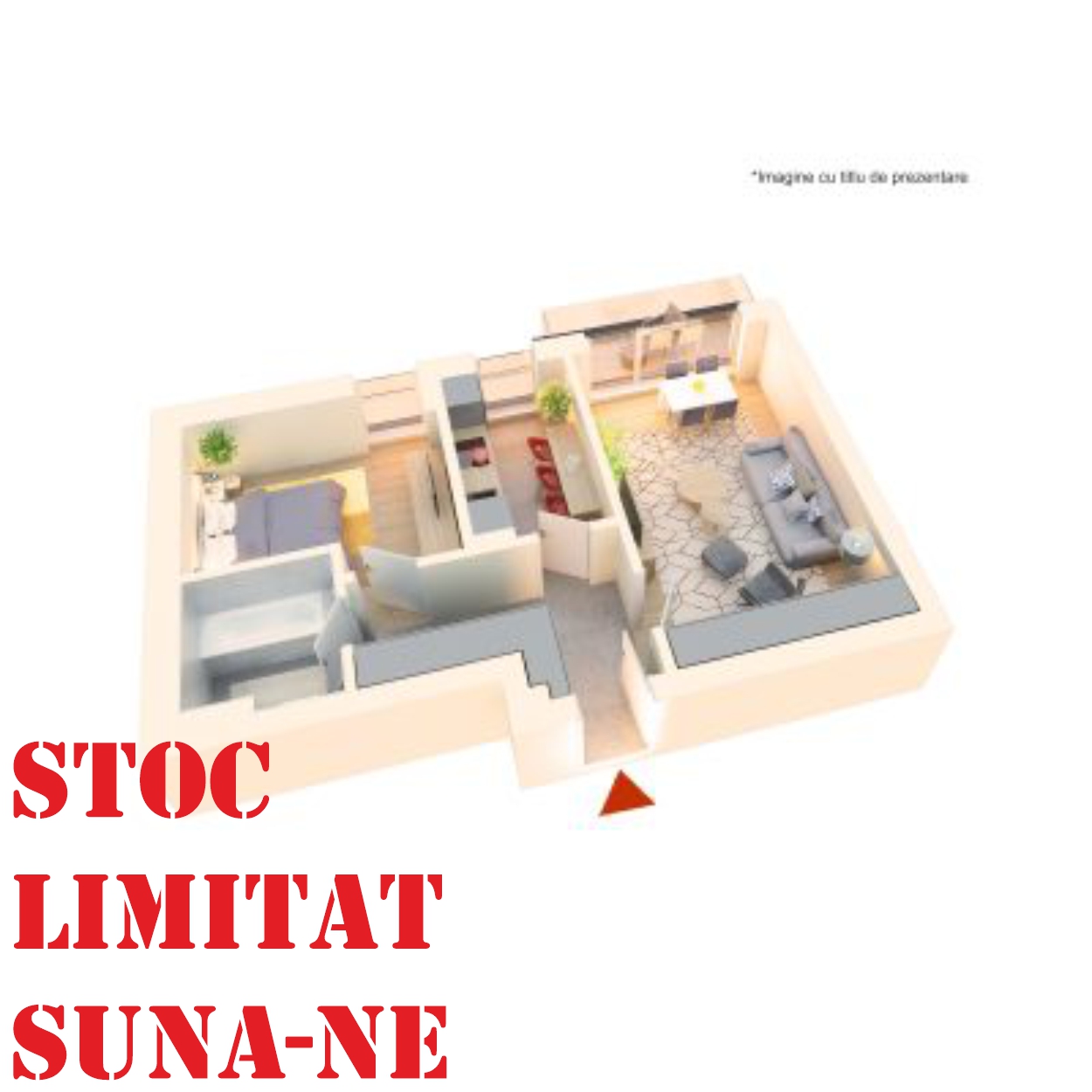 Apartament 2 camere tip 2B5| Terasa | Etaj 5, 6 | Corp C1, C2 | Faza 3