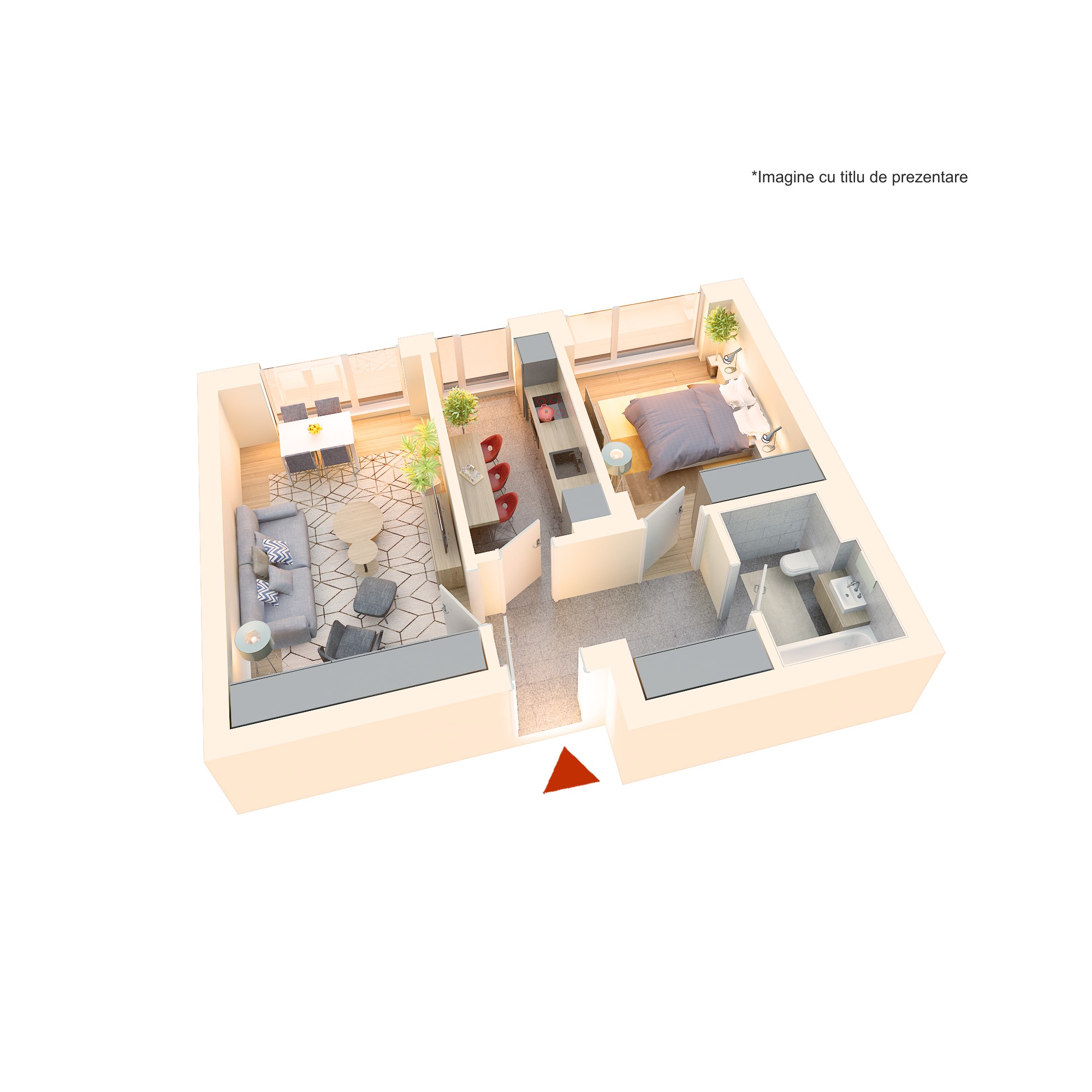 Apartament 2 camere tip 2C”| Parter | Corp C5, C6 | Faza 3