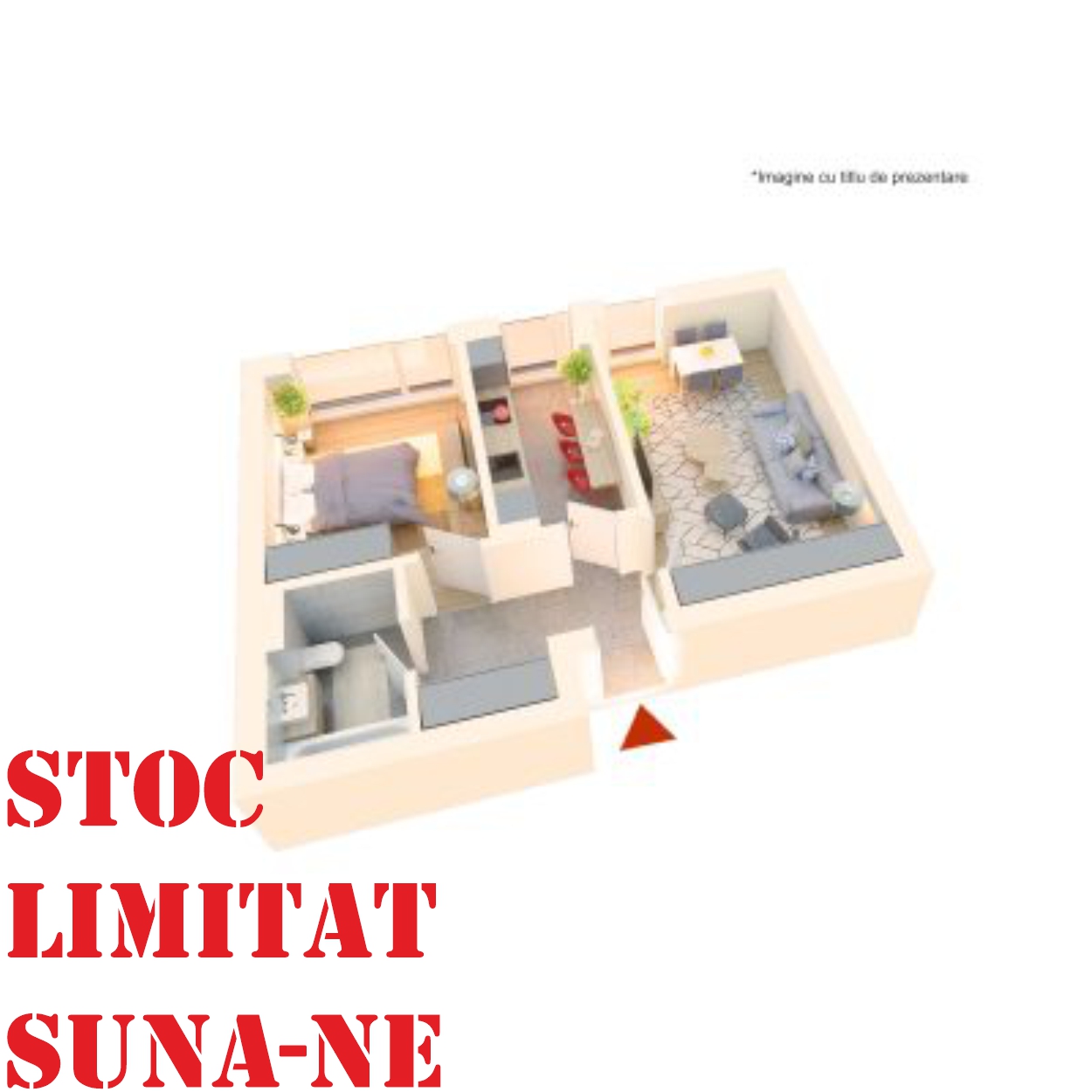 Apartament 2 camere tip 2C’| Parter | Corp C1, C2 | Faza 3