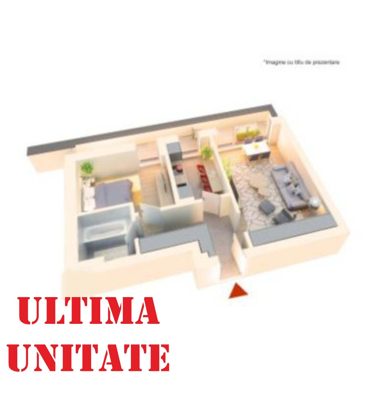 Apartament 2 camere tip 2B4| Terasa | Etaj 4 | Corp C1, C2 | Faza 3