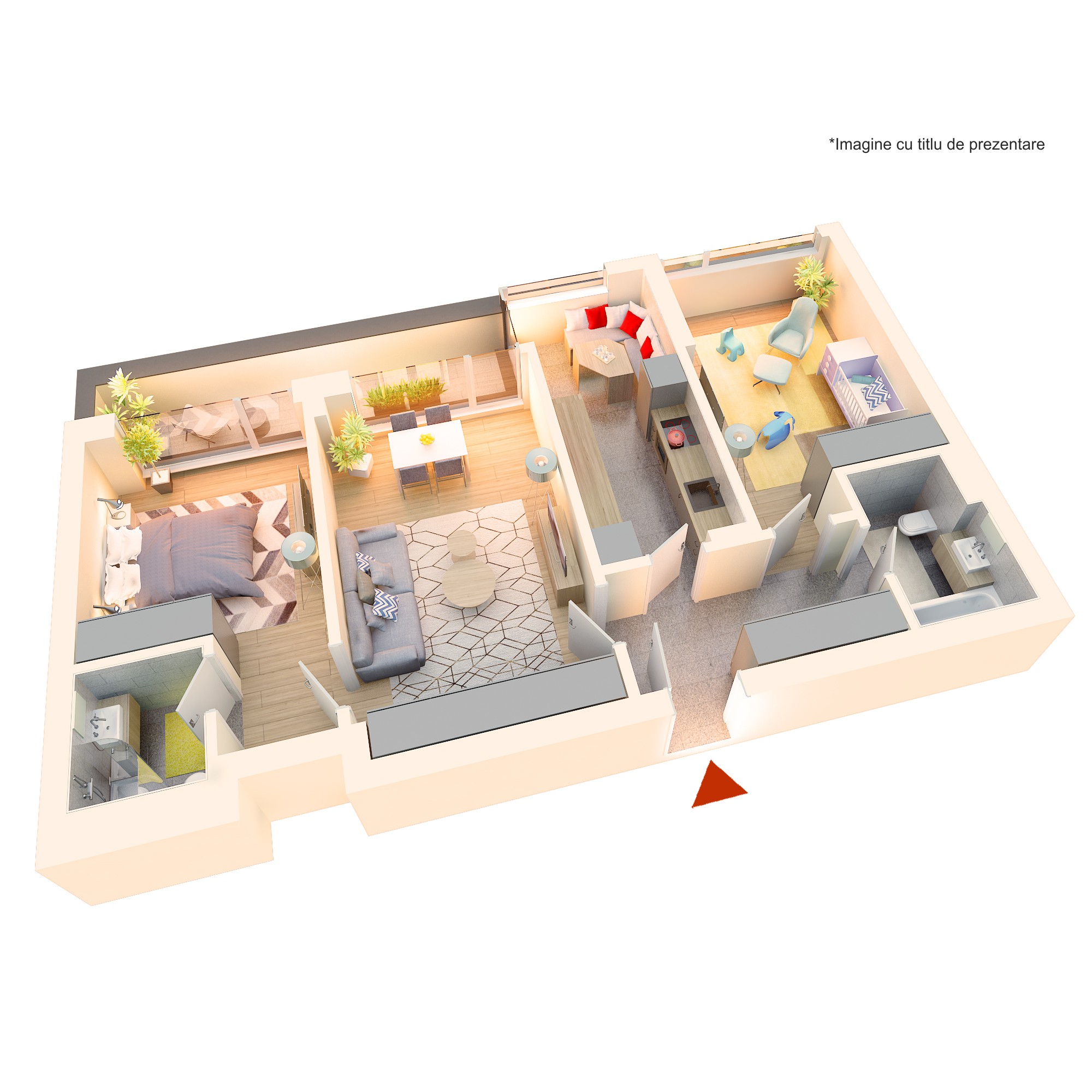 Apartament 3 camere tip 3Cc | Balcon | Etaj 1-3 | Corp C7 | Faza 3