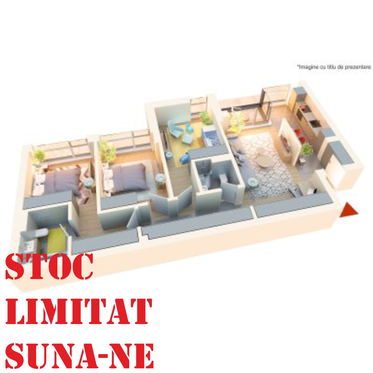 Apartament 4 camere tip 4A5′ | Balcon | Etaj 5, 6 | Corp C1, C2 | Faza 3