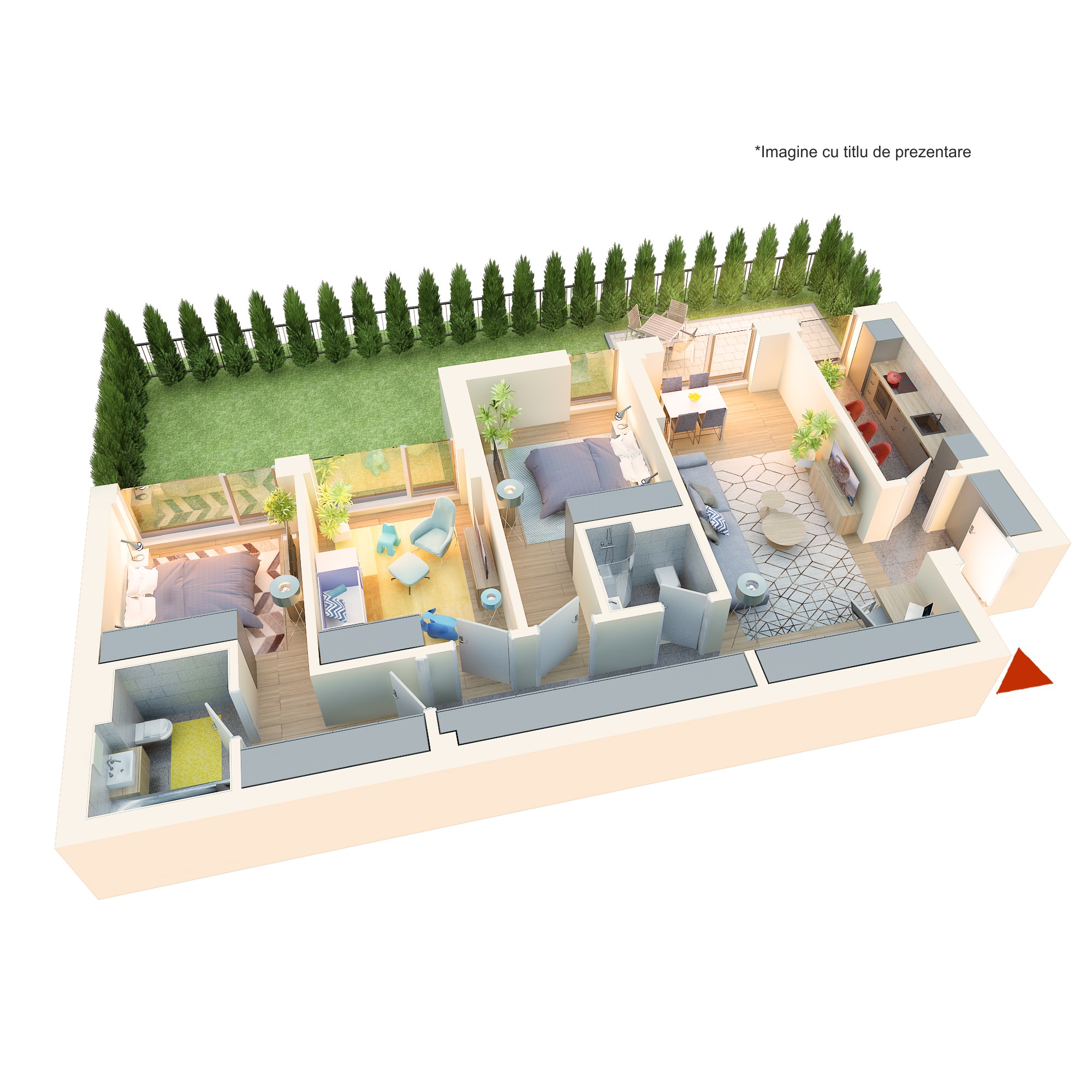 Apartament 4 camere tip 4A’ | Gradina | Parter | Corp C1, C2 | Faza 3