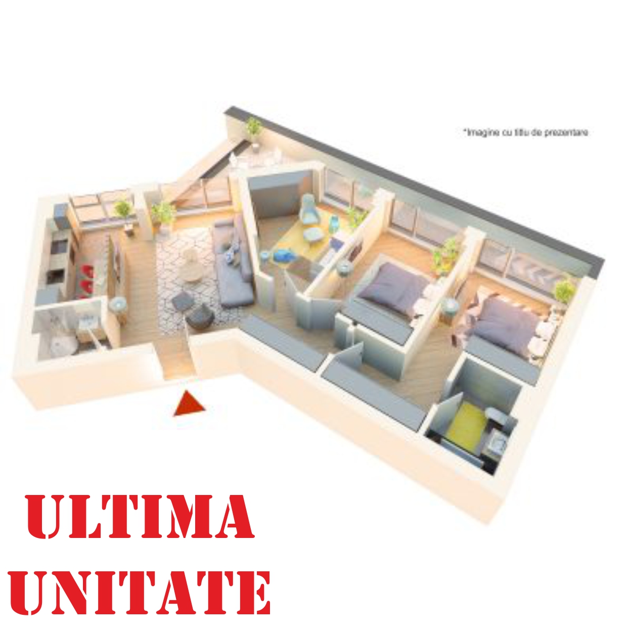 Apartament 4 camere tip 4B4 | Terasa | Etaj 4 | Corp C7 | Faza 3