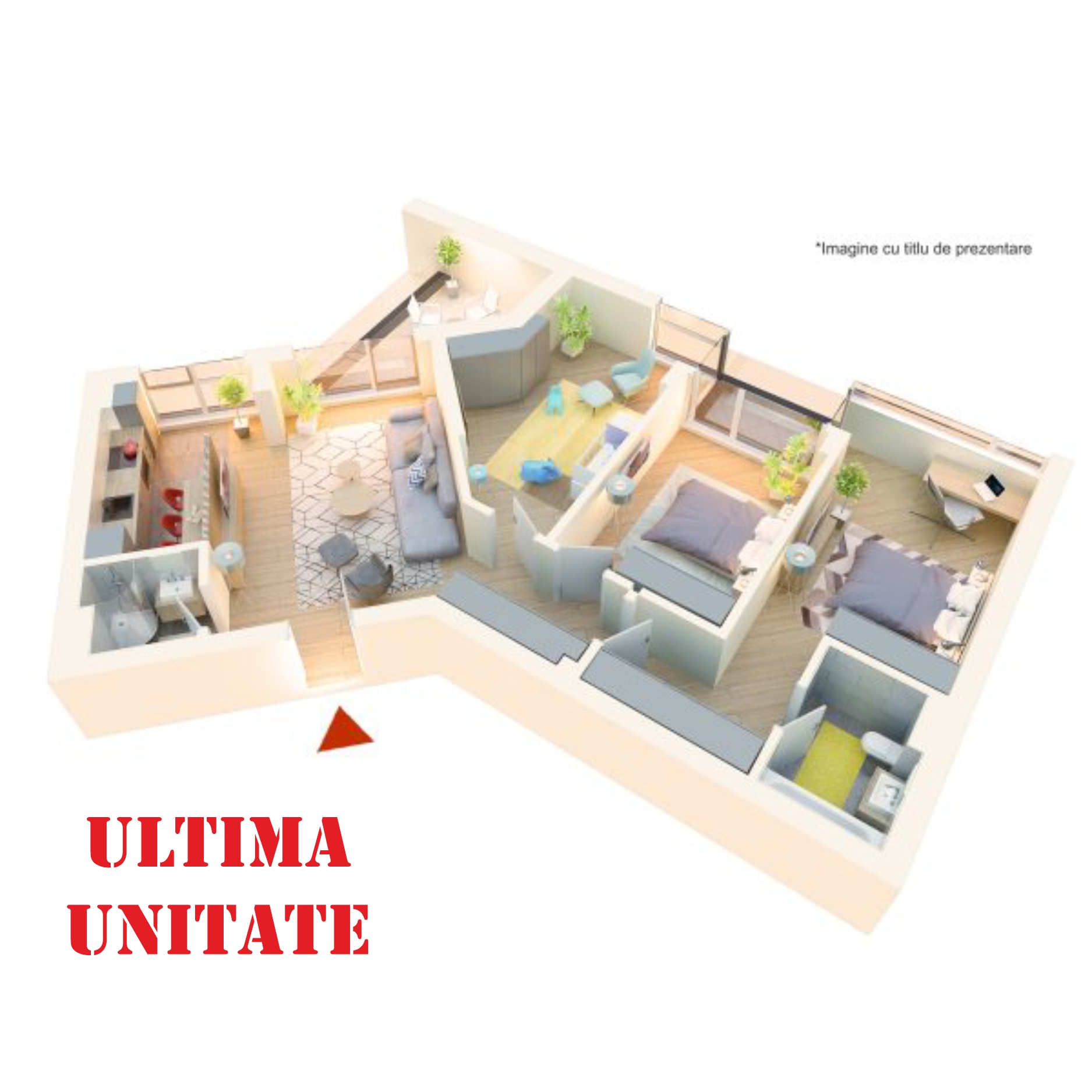 Apartament 4 camere tip 4Bc | Terasa | Etaj 1-3 | Corp C7 | Faza 3