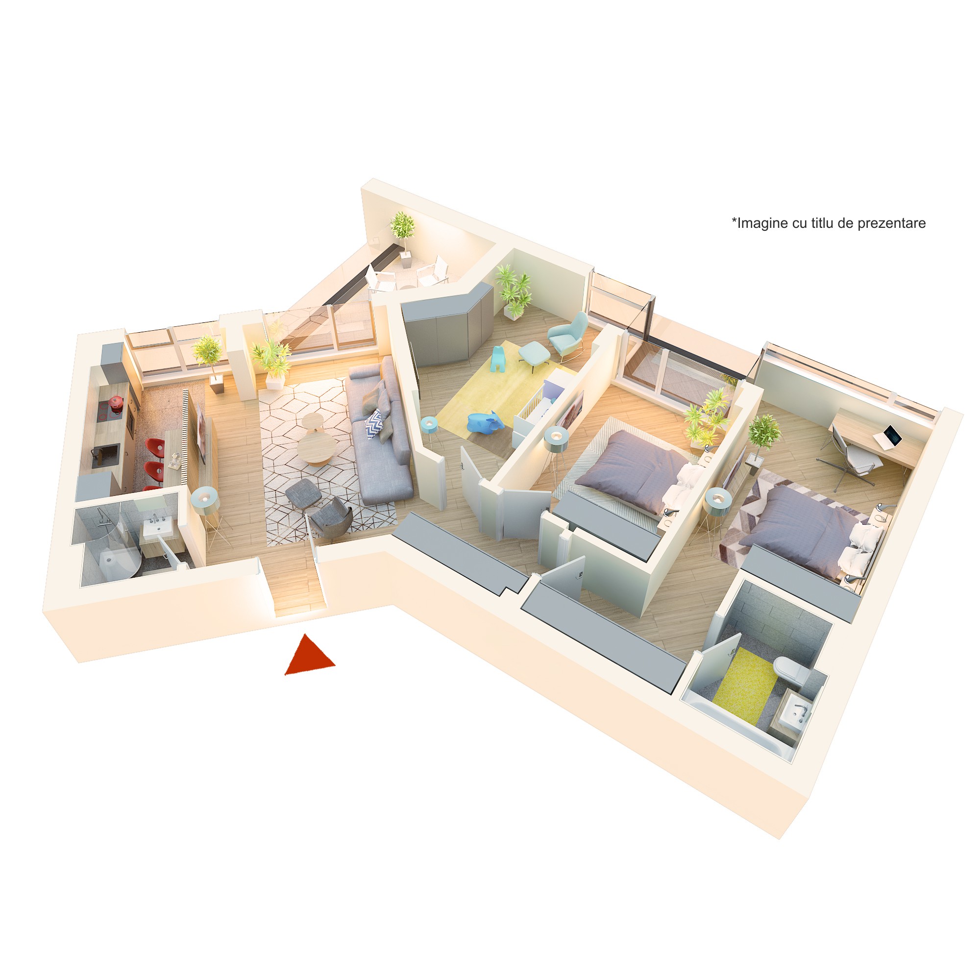 Apartament 4 camere tip 4Bc | Terasa | Etaj 1-3 | Corp C7 | Faza 3